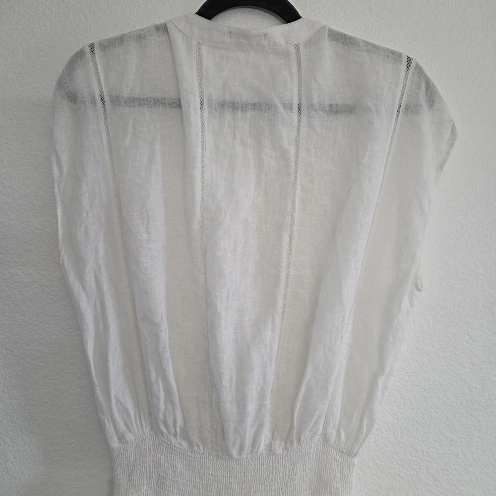 Rails Angelina White Lace Detail Dress Linen Rayon Womens Size Medium - Picture 9 of 12